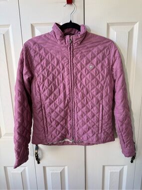 Ariat Quilted Jacket Pink Mauve Full Zip Equestrian Womens Size Small
